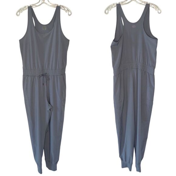 CALIA by Carrie Underwood Gray Pearl Sleeveless Cargo Pocket Jumpsuit S - Picture 2 of 9